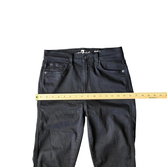 7 For All Mankind High waist ankle Gwenevere Skinny Raw Hem Black Jeans. Size 27 - Picture 9 of 10